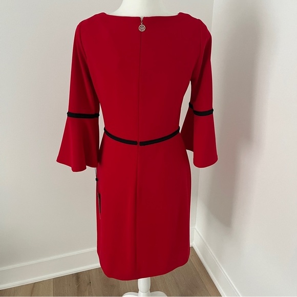 Tommy Hilfiger  New $99 Dress w/ Flutter Sleeves in Scarlet Red Size 4 *K23 - Picture 2 of 3